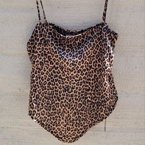 NWT LA MOVERS Size Large Animal Pring Backless Bandana Style Leopard Cheetah